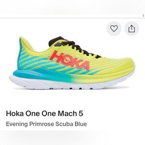 Hoka One One Mach 5 Yellow Running Shoes Size 8.5 Women’s